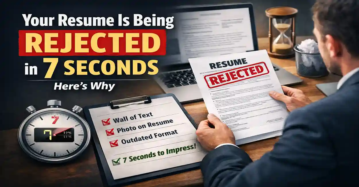 Frustrated job seeker looking at rejected resume application on laptop