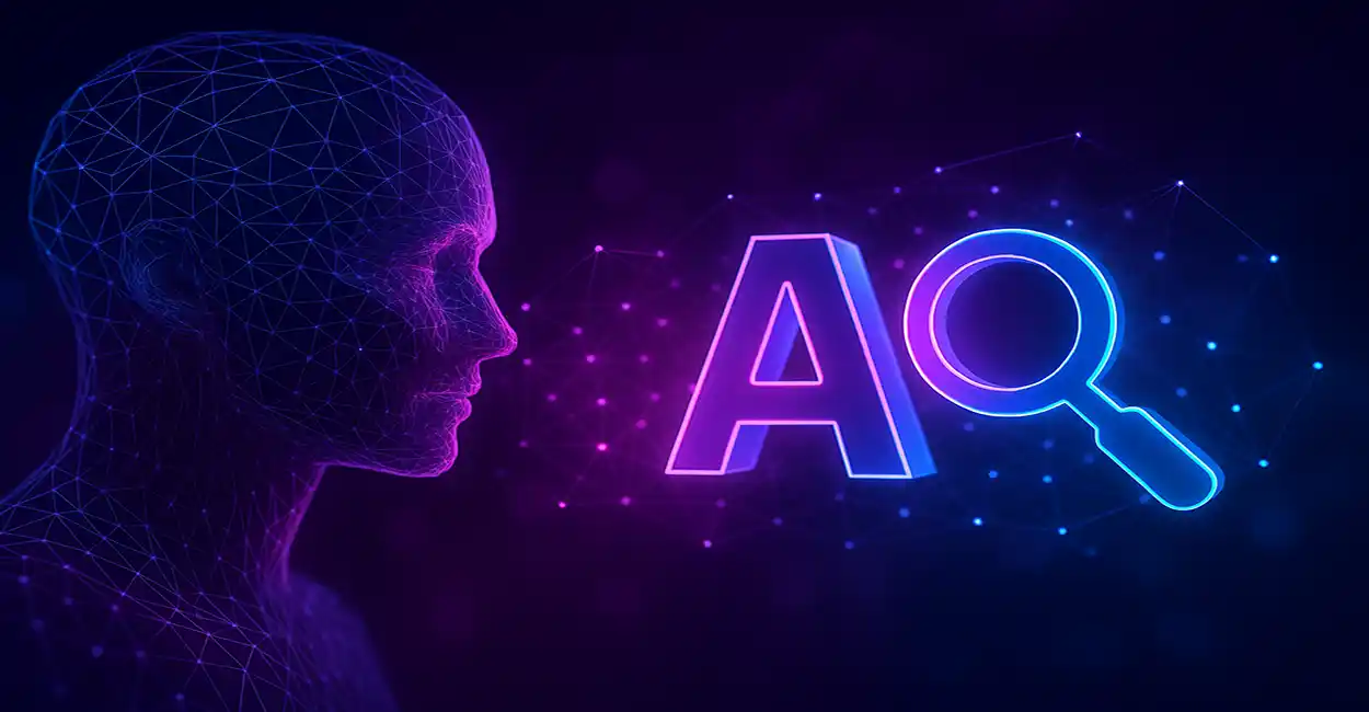 AI concept illustration representing human experience and digital optimization