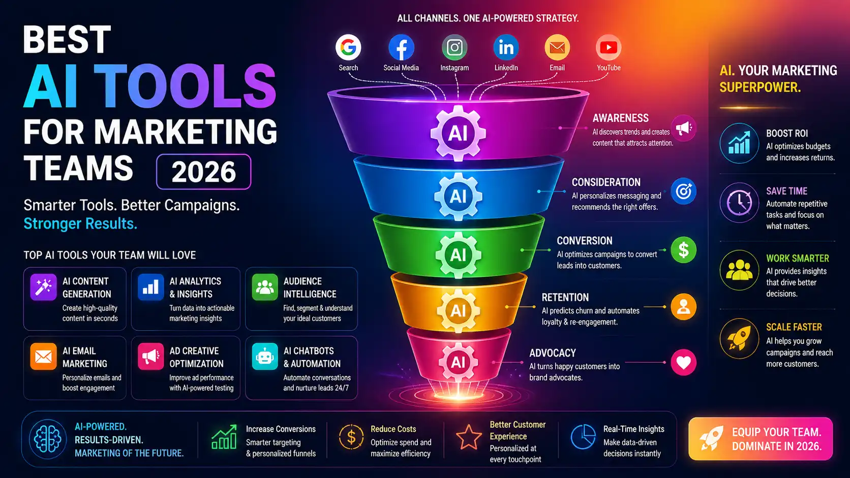 Best AI Tools for Marketing Teams in 2026