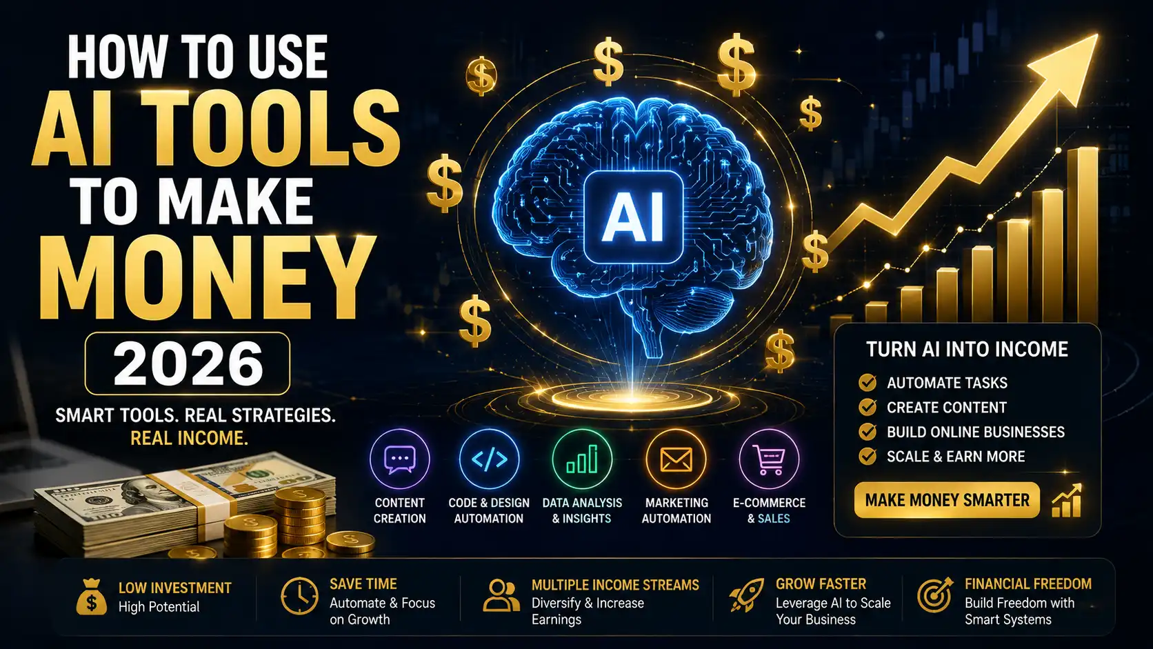 How to Use AI Tools to Make Money Online in 2026 (10 Real Ways)